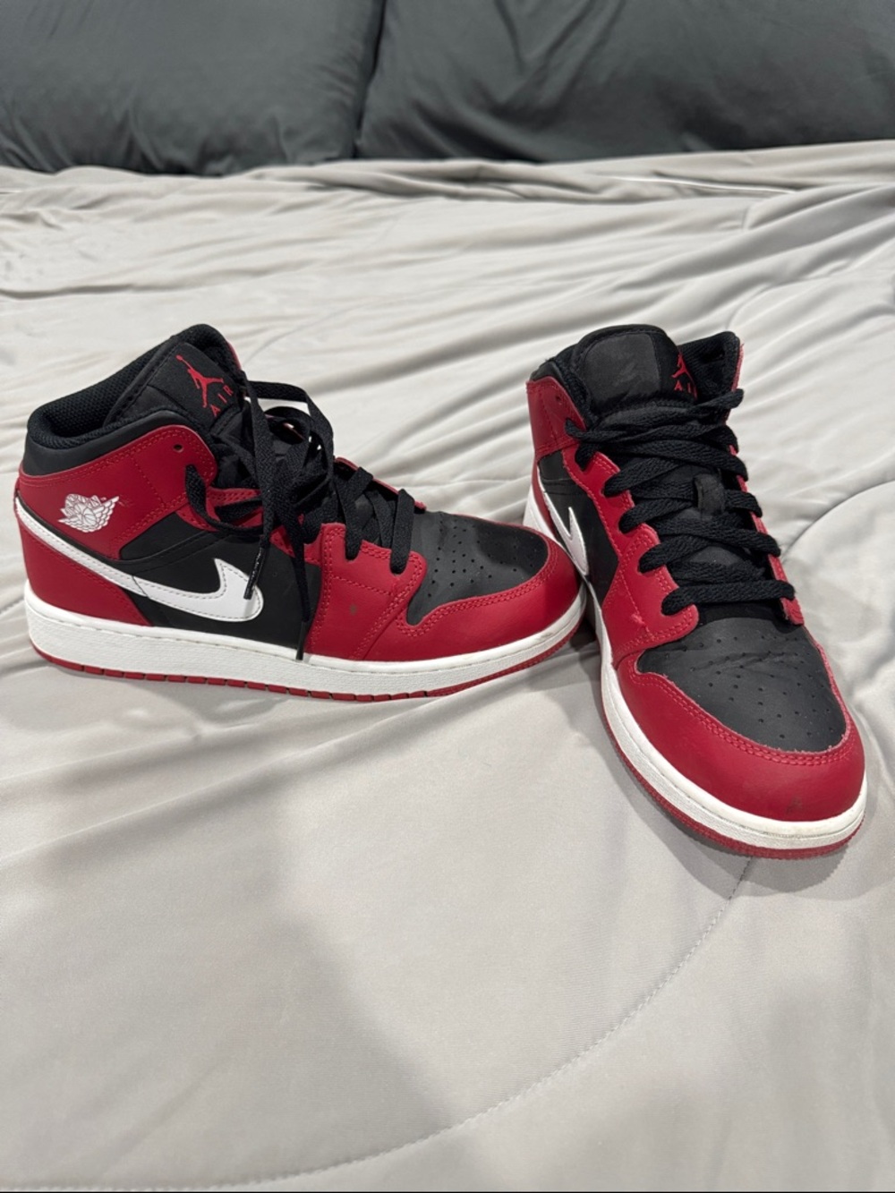 Jordan Men's Mid-Top Sneakers - Black/Red/White